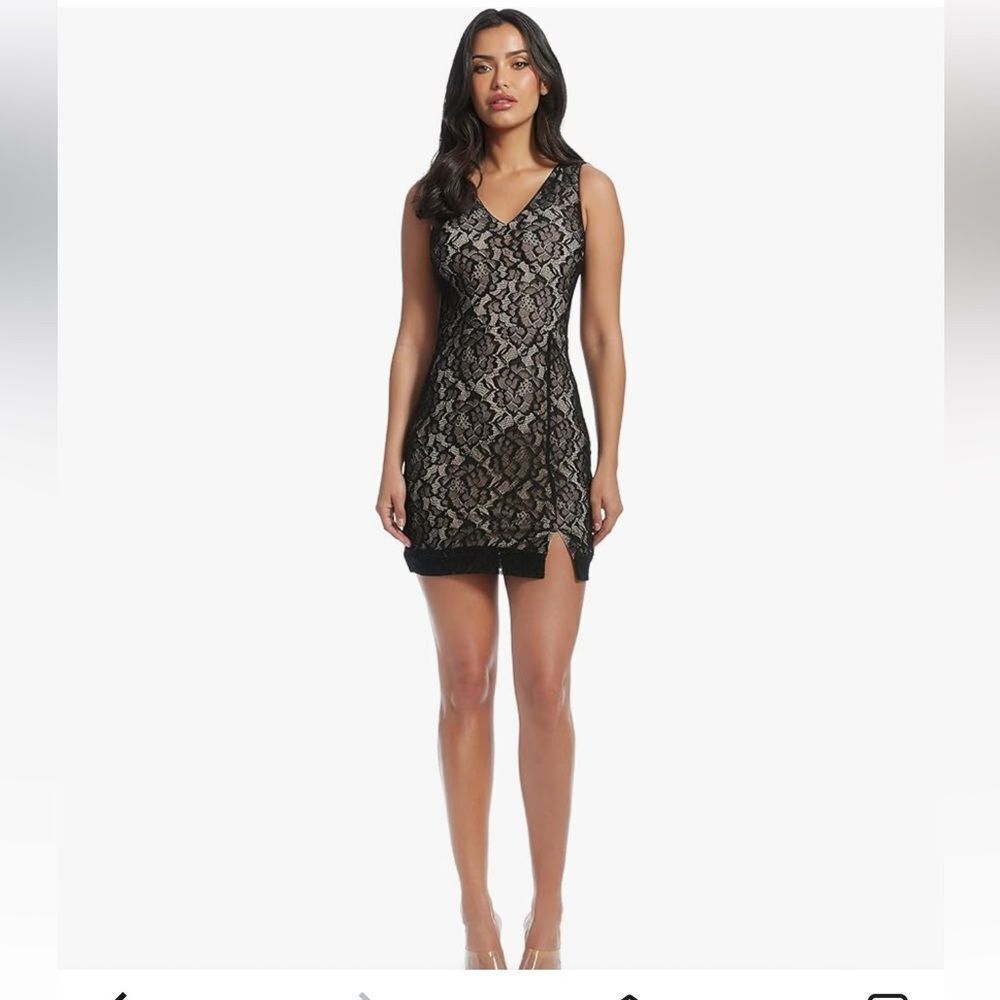 Dress The Population Sleeveless Lace Bodycon Mini Dress With Stretch Medium NWT